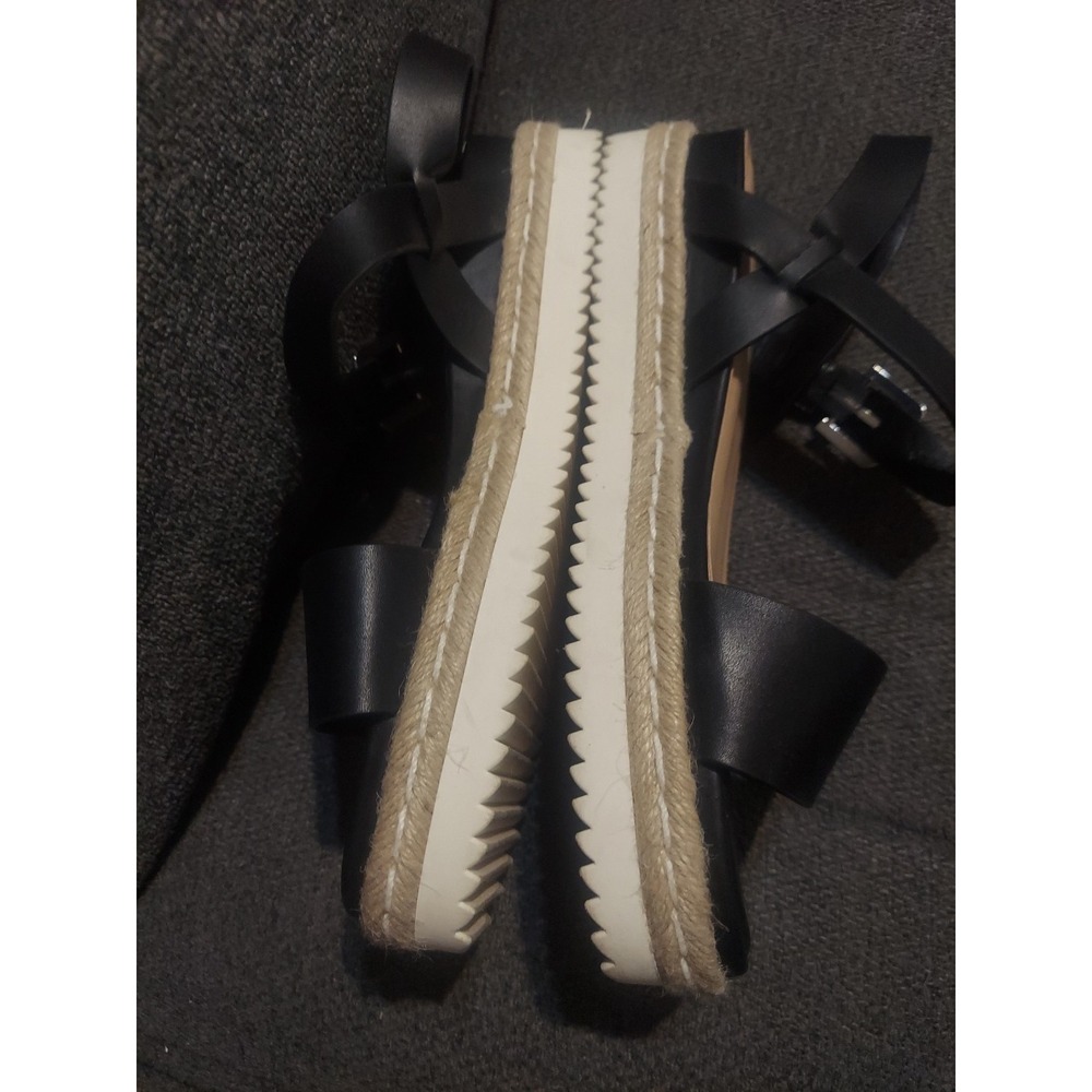 A NEW DAY size 11 Rianne Espadrille Sandals Ankle Buckle Black Platform Y2k Boho - Picture 4 of 11